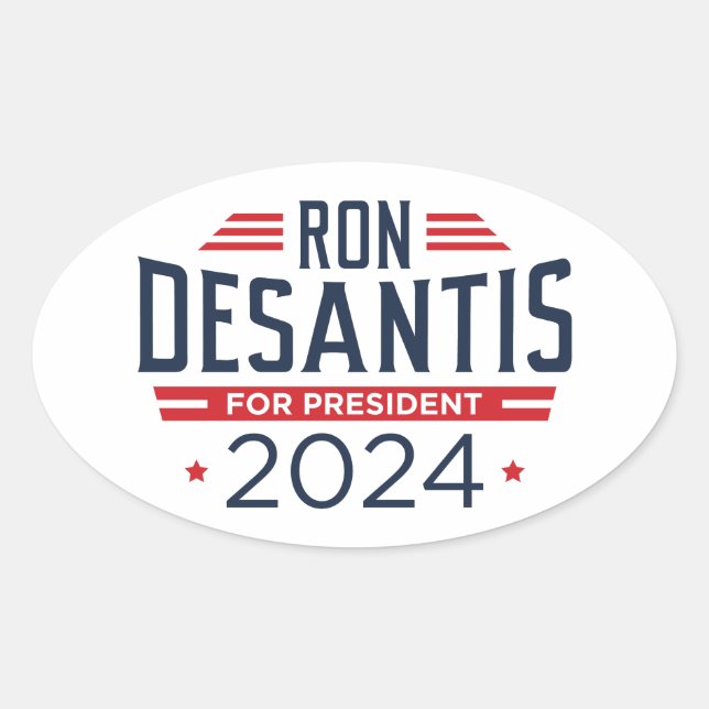 Ron DeSantis For President 2024 Oval Sticker (Front)