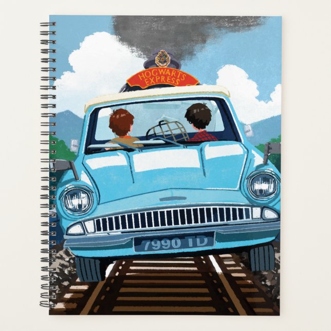Ron & HARRY POTTER™ in Flying Car to HOGWARTS™ Planner (Front)