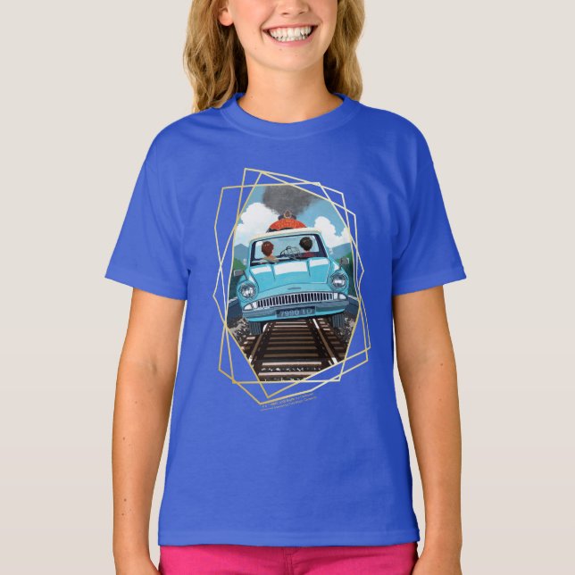 Ron & HARRY POTTER™ in Flying Car to HOGWARTS™ T-Shirt (Front)