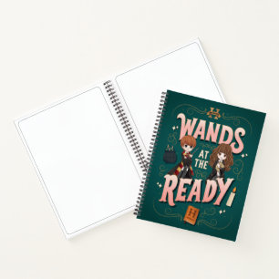 Ron & Hermione Wands at the Ready Notebook
