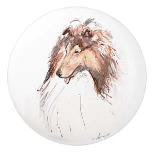 Ron Hevener . . . Collie . . . Ceramic Knob