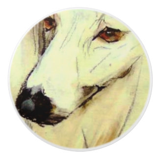 Ron Hevener Greyhound Dog Ceramic Knob