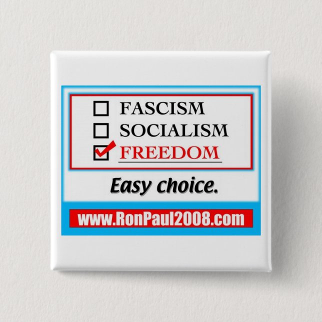 Ron Paul 2008 15 Cm Square Badge (Front)