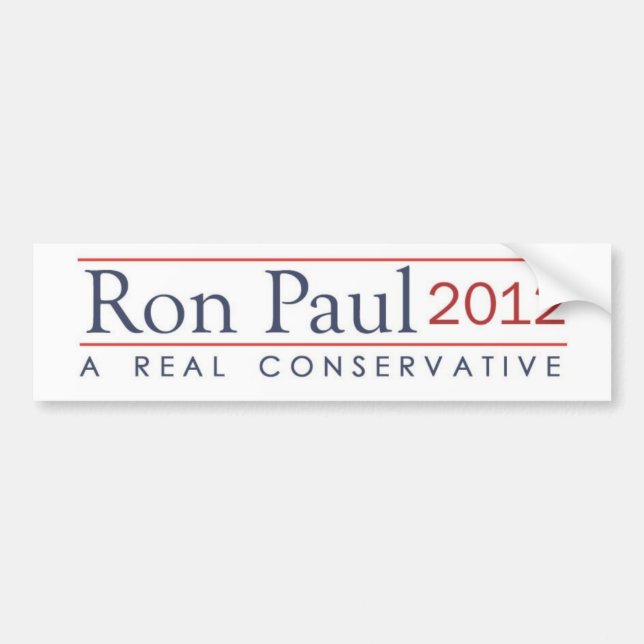 Ron Paul 2012 A real conservative Bumper Sticker (Front)