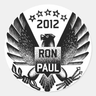 Ron Paul 2012 Black Eagle Classic Round Sticker