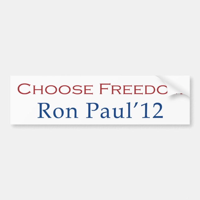 Ron Paul 2012 Choose Freedom Bumper Sticker (Front)