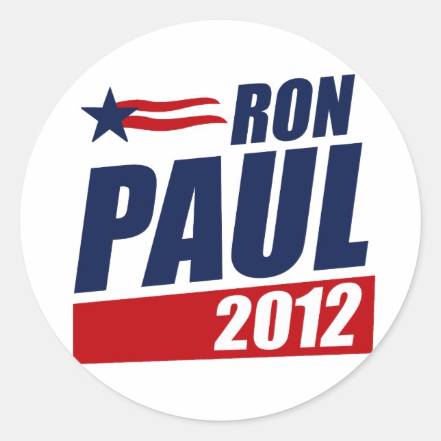 RON PAUL 2012 CLASSIC ROUND STICKER (Front)