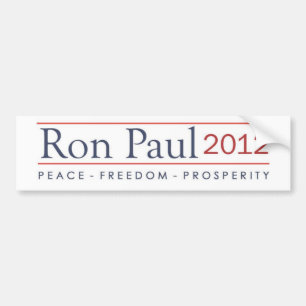 Ron Paul 2012 Peace Freedom Prosperity Bumper Sticker