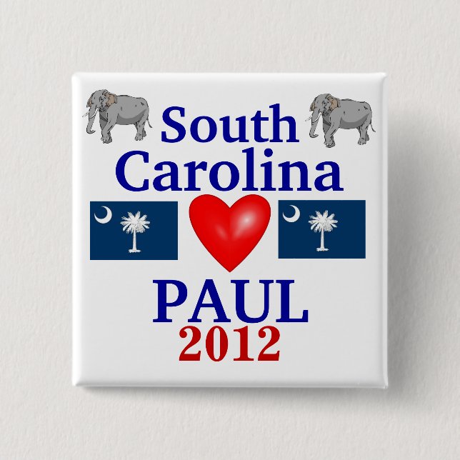 Ron Paul 2012 South Carolina 15 Cm Square Badge (Front)