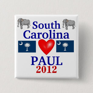 Ron Paul 2012 South Carolina 15 Cm Square Badge