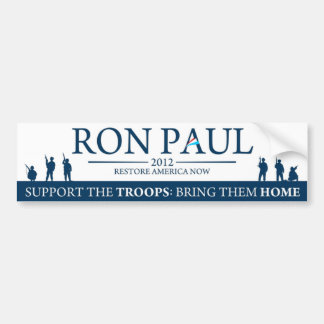 Ron Paul 2012 - Support the Troops Bumper Sticker