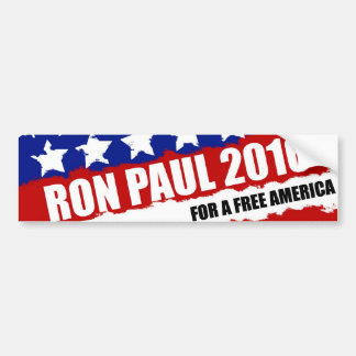 Ron Paul 2016: For a Free America Bumper Sticker
