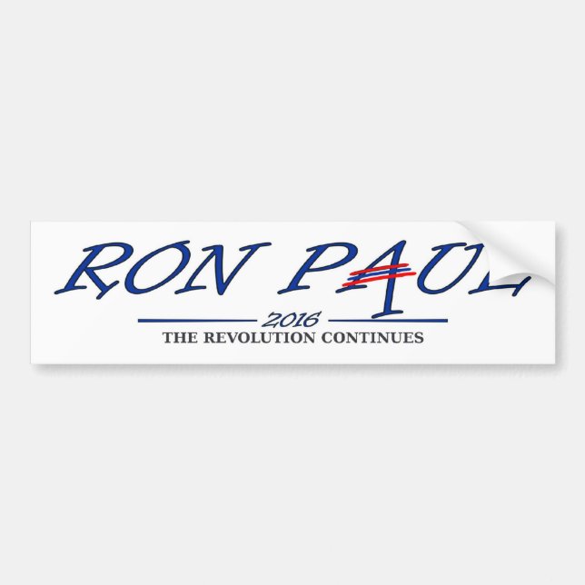 Ron Paul 2016 - The Revolution Continues Bumper Sticker (Front)