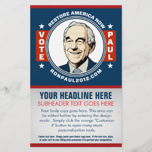 Ron Paul Customisable Flyer