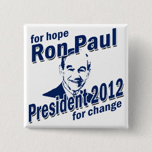 Ron Paul for Hope and Change 15 Cm Square Badge