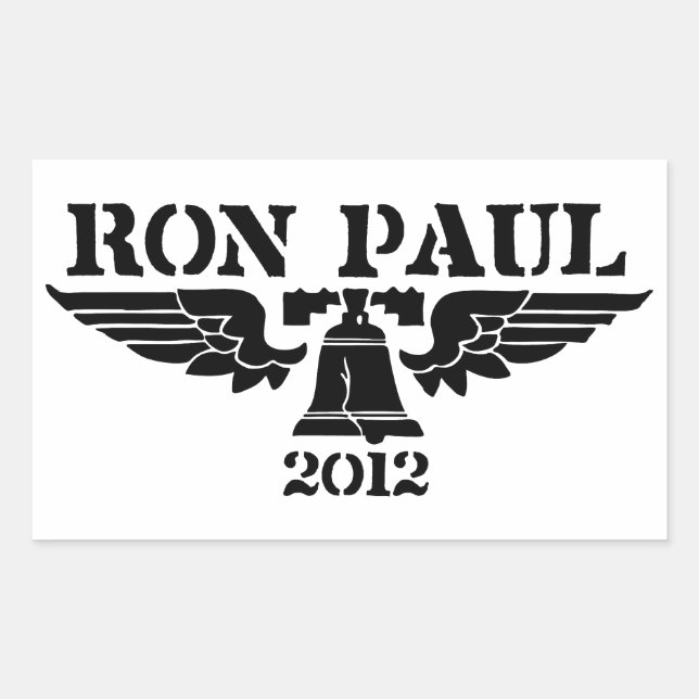 Ron Paul Liberty Black Rectangular Sticker (Front)