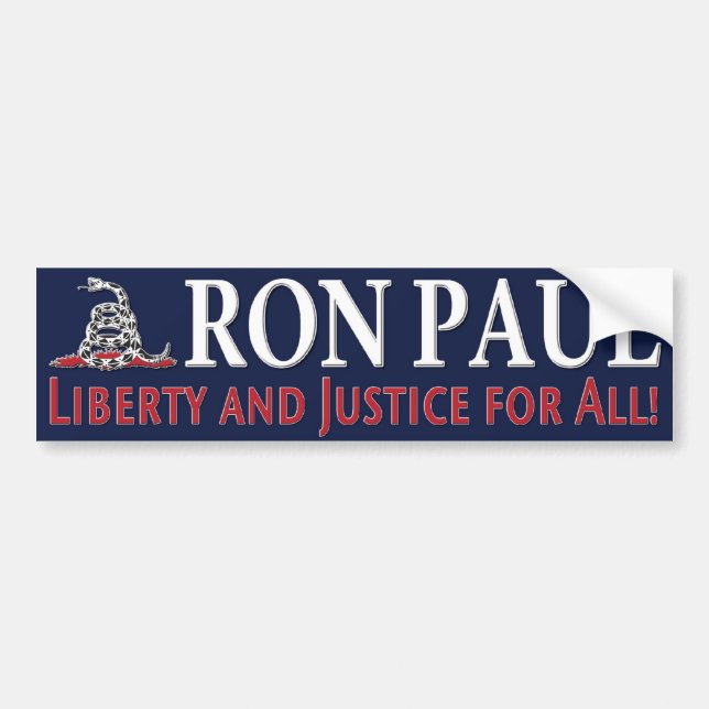 Ron Paul: Liberty & Justice for All Bumper Sticker (Front)