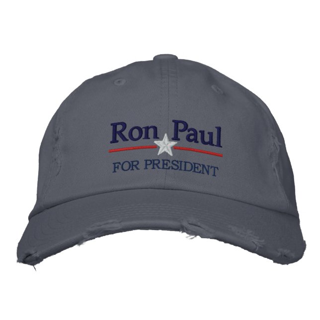 Ron Paul Personalised Text Embroidered Hat (Front)