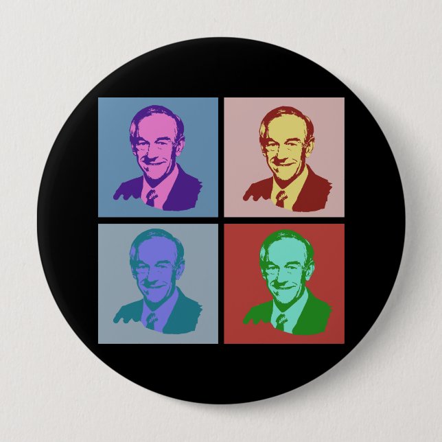 RON PAUL Pop Art 10 Cm Round Badge (Front)
