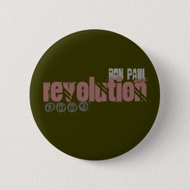 ron paul, revolution, 2008 6 cm round badge (Front)