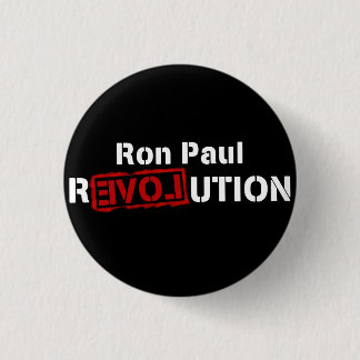 Ron Paul Revolution Button Pin inverse logo