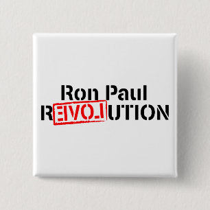 Ron Paul Revolution Continues 15 Cm Square Badge