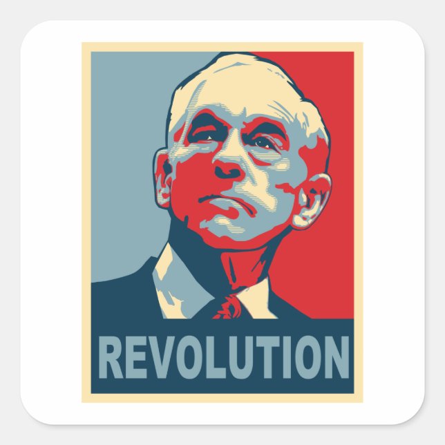 Ron Paul Revolution Square Sticker (Front)