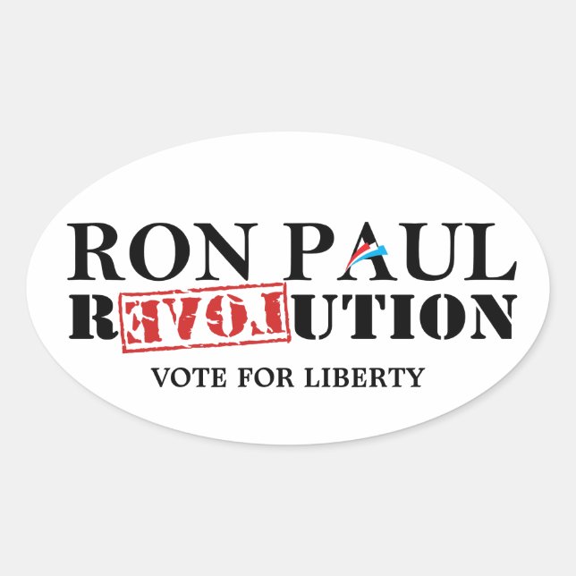 Ron Paul Revolution - Vote for Liberty Oval Sticker (Front)