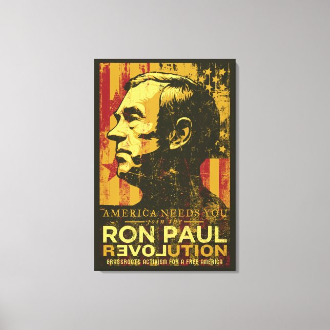 Ron Paul Revolution Wrapped Canvas (Front)