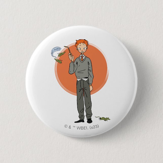 Ron Weasley Illustration "Eat Slugs" 6 Cm Round Badge (Front)