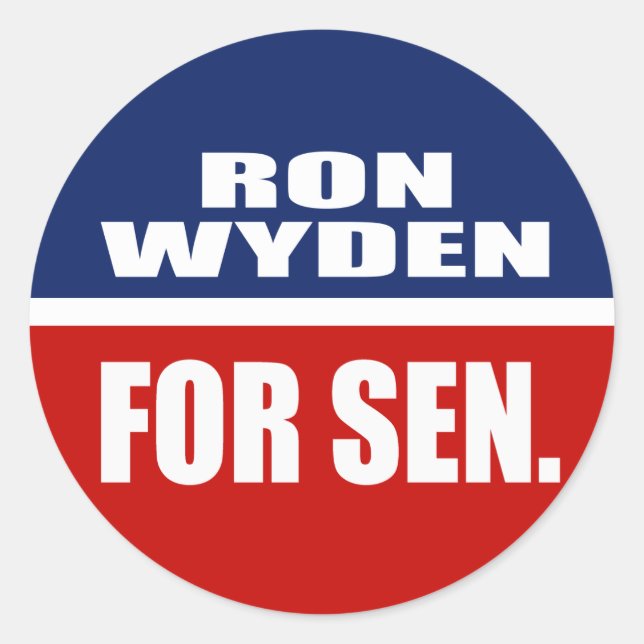 RON WYDEN FOR SENATE CLASSIC ROUND STICKER (Front)