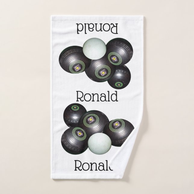 Ronald Name On Lawn Bowls Design, Hand Towel (Hand Towel)