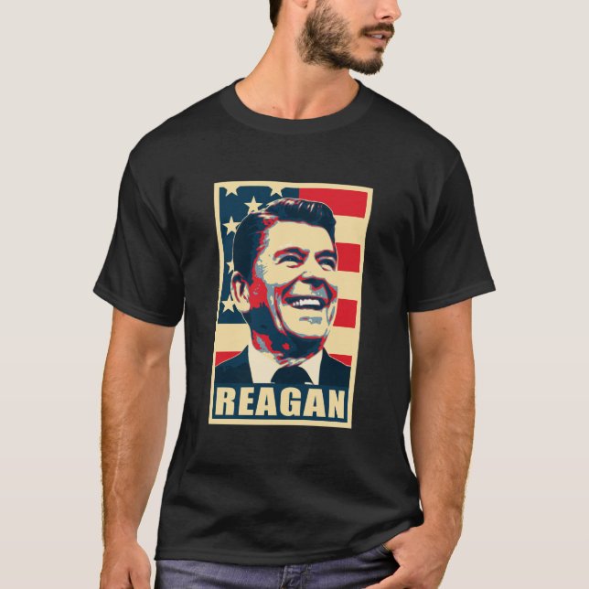 Ronald President Reagan Propaganda Poster Pop Art T-Shirt (Front)