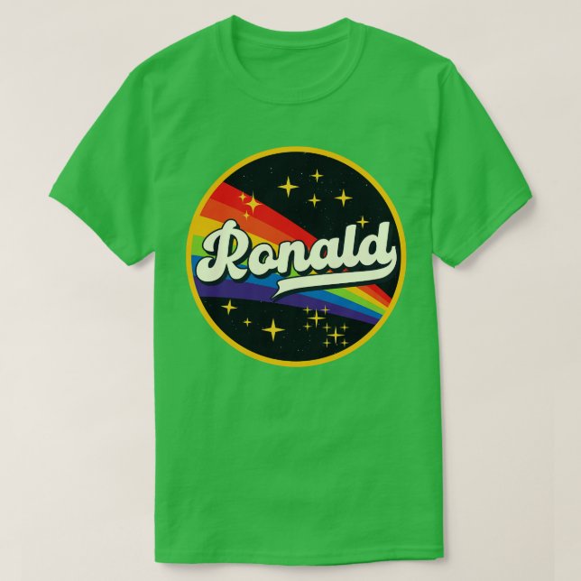 Ronald Rainbow In Space Vintage Style T-Shirt (Design Front)