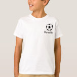 Ronaldo Futebol soccer T-Shirt<br><div class="desc">Desenho de uma bola de futebol em uma camisa de menino. Há varios estilos e tamanhos a venda. Personalise a sua blusa, Escreva o nome do jugador! Foto de una pelota de futebol en una camiseta para nino. Estilos de jerseys/camisas para venta en varios estilos, colores y tamanos. Personalise su...</div>