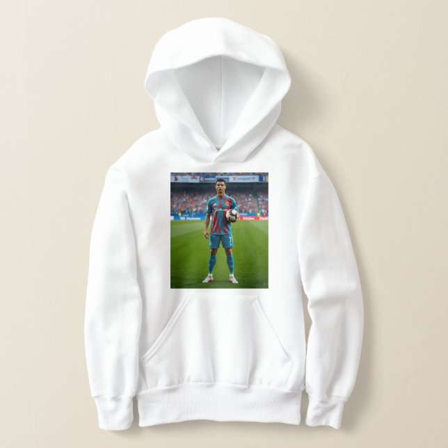  Ronaldo in a Teal and Red Striped Kit Holding a S (Laydown)