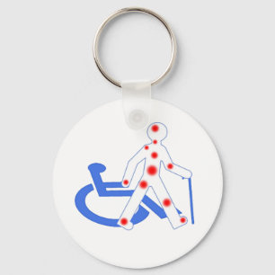 Rond Badge 7.6 Cm Invisible / Visible Disability Key Ring