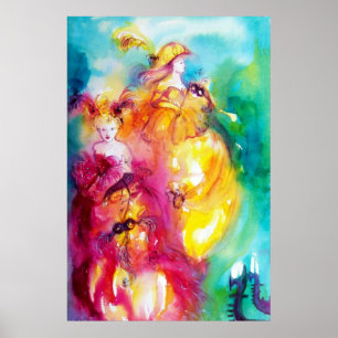 RONDO IN LAGOON / Venetian Masquerade Ball Canvas Poster