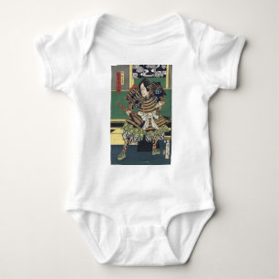 ronin knight japanese ukiyo-e samurai warrior baby bodysuit