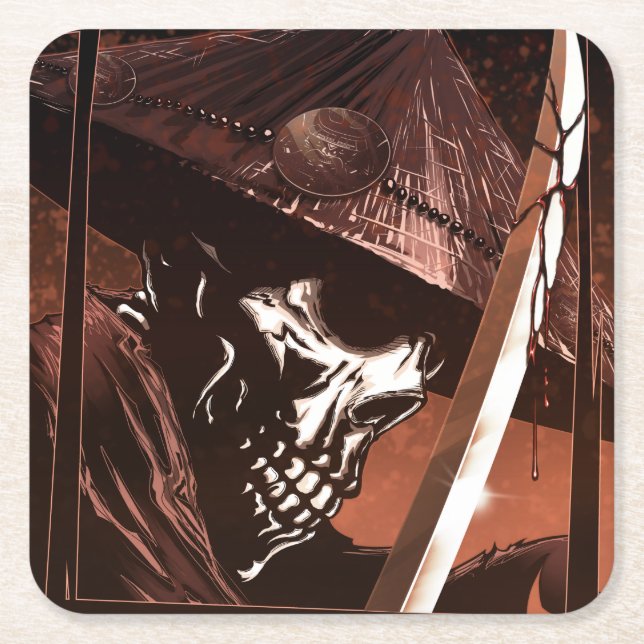 Ronin Square Paper Coaster (Front)