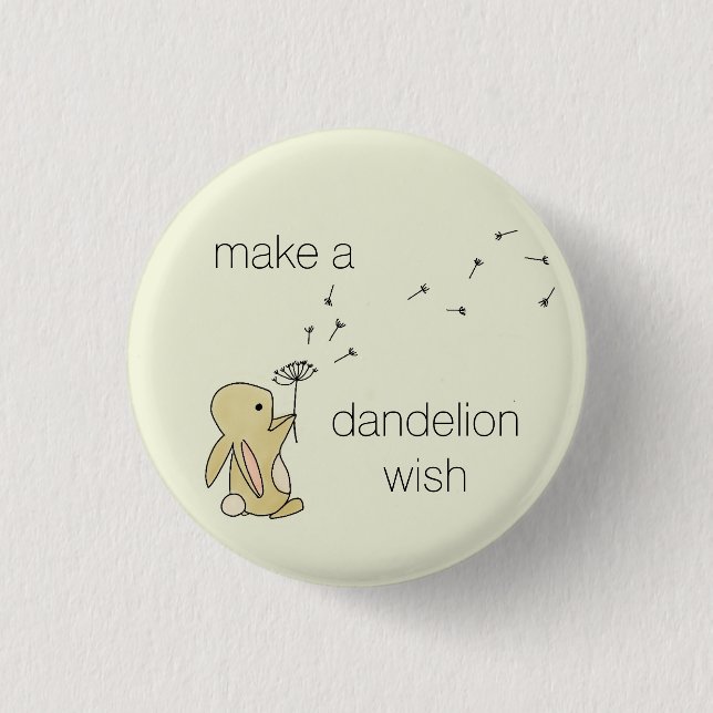 Roo Bunny - Make a Dandelion Wish 3 Cm Round Badge (Front)