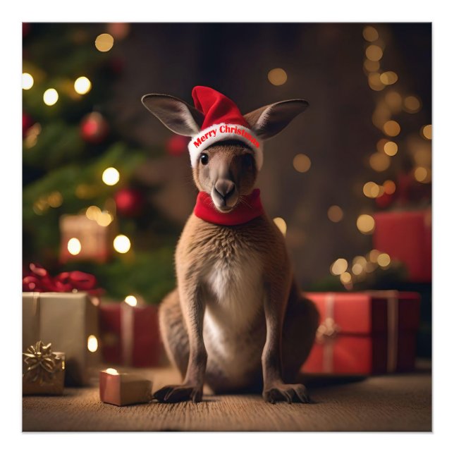 "Roo-dolph’s Holiday Hop: A Festive Wonderland" Photo Print (Front)