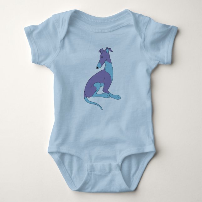 Roo Sitting (PURPLE & BLUE) Baby Bodysuit (Front)