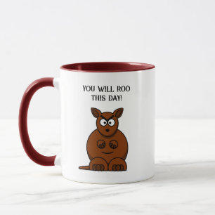 Roo This Day, Funny Angry Kangaroo Cartoon Mug