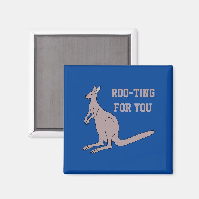 Roo-ting For You Cute Aussie Funny Kangaroo Pun Magnet (Front/Back)