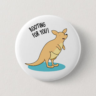 Roo-Ting For You Funny Kangaroo Pun 6 Cm Round Badge