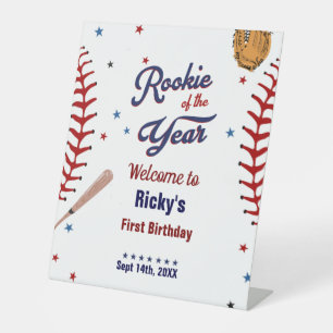 Roockie of the year first Boy Birthday welcome Pedestal Sign