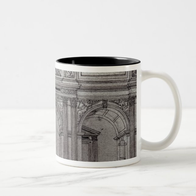 Rood Screen of the church Two-Tone Coffee Mug (Right)