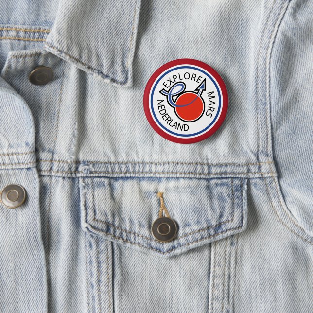 Rood Wit Blauw Explore Mars Nederland Logo 6 Cm Round Badge (In Situ)