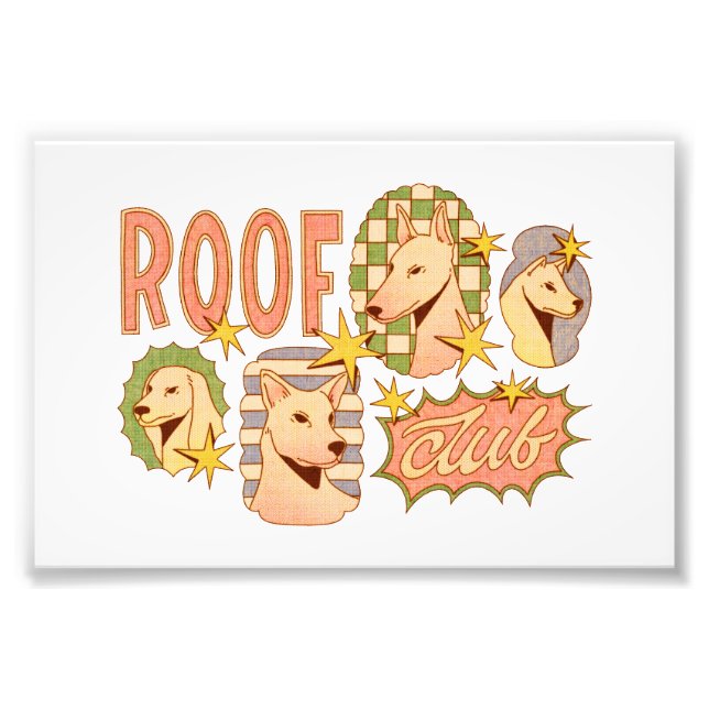 Roof Club / Dog Illustrations Photo Print (Front)